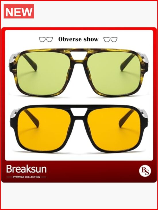 Retro Aviator Sunglasses Women Men Trendy Classic 70s Square Vintage Shades main image 4